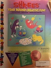 Catitudes 3 Frisky Kittens 10-15  Vintage Stik-EES Vinyl Decals Window Clings