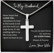To My Husband Stainless Steel Necklace Christmas Gift For Husband Father Day