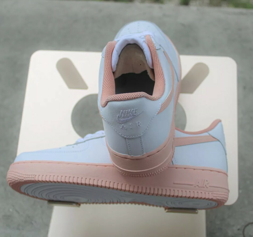 Nike Air Force 1  07 Womens White Salmon Custom Multi Size Girls Gs AF1 image 3