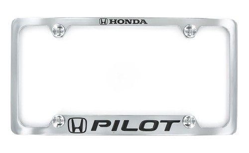 Honda Pilot wordmark Chrome Plated Zinc Metal License Plate Frame Holder 4 Hole - Picture 2 of 3