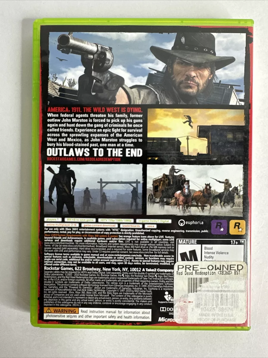 Xbox 360 Game Red Dead Redemption Microsoft Cowboy Western Shooter RPG Action eBay