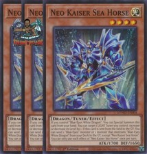 Yugioh! 3x Neo Kaiser Sea Horse SDWD-EN004 Super Rare 1st Ed NM