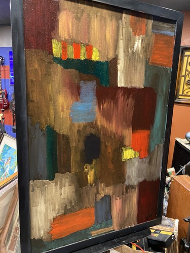 Pintura al óleo estilo moderno expresionista abstracto mediados de siglo modernista ORIGINAL - Imagen 14 de 24