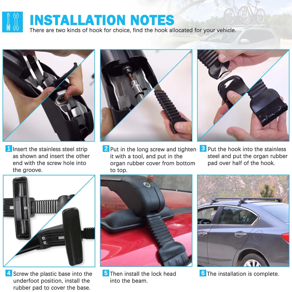 For Toyota 4Runner 2000-23 43.3" Roof Rack Crossbar Cargo Kayak Carrier Upgraded - Image 2 of 4