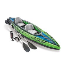 Intex Challenger K2 Inflatable Kayak 351X76X38Cm With Paddle, Pump & Carry Bag