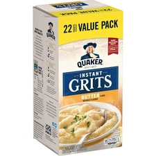 Quaker Butter Naturally Flavored Instant Grits, 0.98 Oz 22 Count...