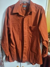 Mens Orange Arrow Regular Fit Wrinkle Free 17 1/2 Button Down Collared Shirt