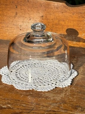 Vintage Heavy Thick Glass Lid Display Dome Cloche 6.5  Diameter
