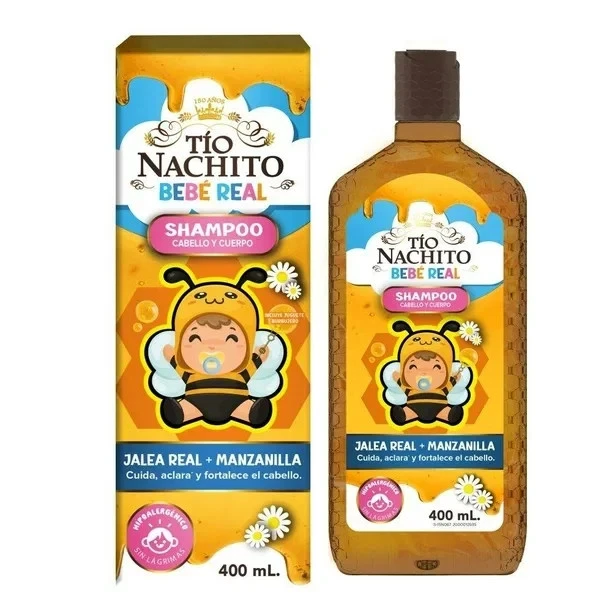 Tío Nacho Bebé Real Shampoo 400 ml Royal Jelly & Chamomile Hair & Body Cleanser
Opens in a new windo