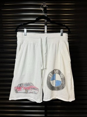 Vintage BMW E30 M3 DTM Motul Oils Racing Sweat Shorts White - Large