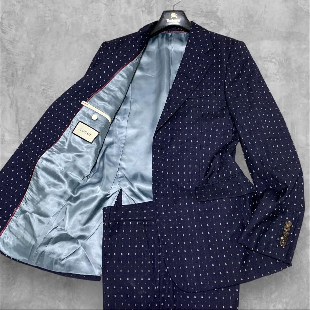 GUCCI Gucci Setup Suit G Dot Navy Tapered 46