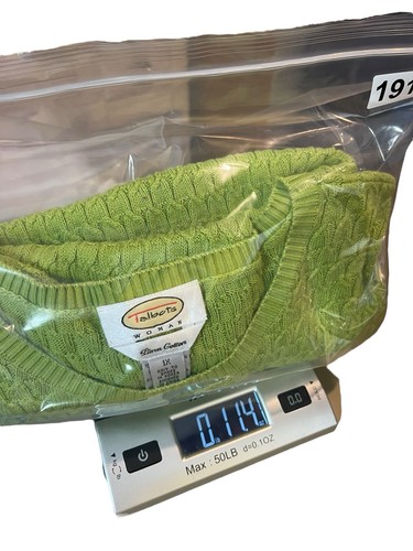 Talbots Damen 1X Pullover Grün Pima Baumwolle Struktur Strick Langarm Pulli - Bild 12 von 13