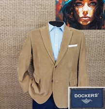 DOCKERS Men s Size 46 R Tan Corduroy Sport Coat Two-Button Front Campus Classic