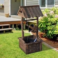 Wishing Well Wooden Outdoor Electric Water Fo...
