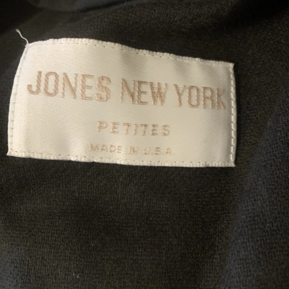 Vtg 90s Jones New York Petite Wool Coat Evergreen Green Zip Liner USA Size 8 - Image 3 of 4