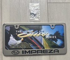 Subaru Impreza License Plate Frame Stainless Steel Silver Mirror Elite Series