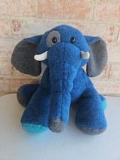 Aurora Elephant Fleece Plush Stuffed Animal Blue Grey Eye