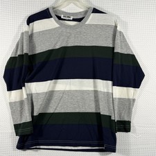 Vintage Jazz Sport Rugby Multicolored Long Sleeve Shirt Size M Made In The USA