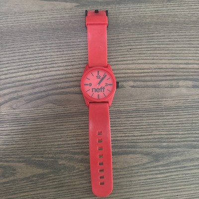 Neff Wristwatch Unisex Color Red, Worn Once, Needs Battery
