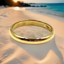 Ladies 14k Yellow Gold Plain Smooth Wedding Band Sz 6 Engagement Ring 2.3g Solid