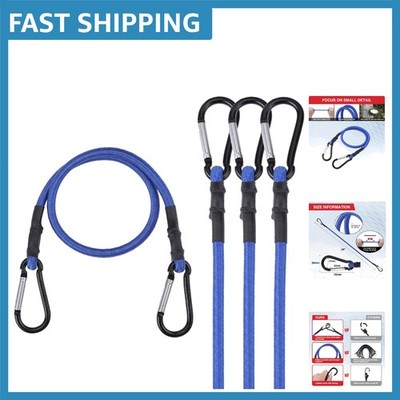 4-Pack 24'' Strong Elastic Bungee Cords with Safety Hooks - Ideal for Camping