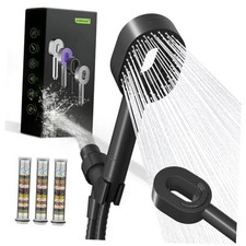 Filtered Showerhead with handheld, High Matte Black, 3 Filters