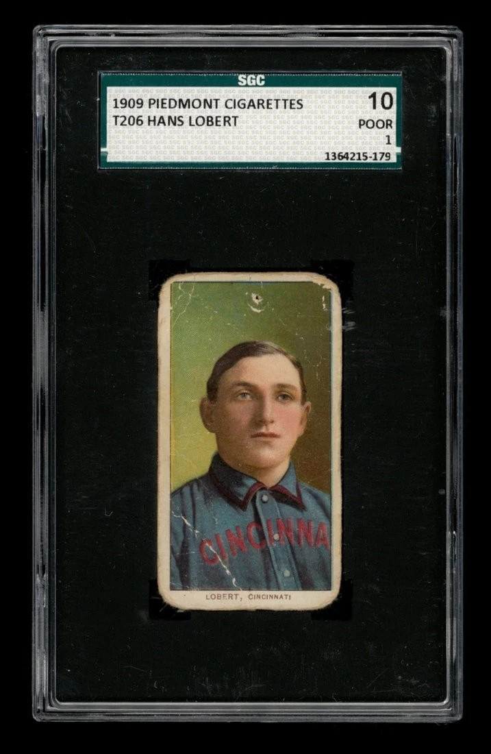 TATTERED T206 HANS LOBERT 1909 PIEDMONT TOBACCO GRADED SGC 1 POOR PREWAR *TPHLC