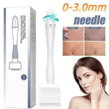 140A Derma Stamp Face Microneedling Roller Massager Adjustable Needle Length US