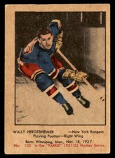 1951-52 Parkhurst EX Wally Hergesheimer Rookie #100