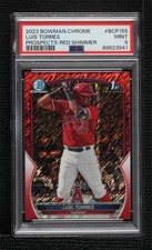 2023 Bowman Chrome Prospects Red Shimmer Refractor 6/10 Luis Torres PSA 9 05ol