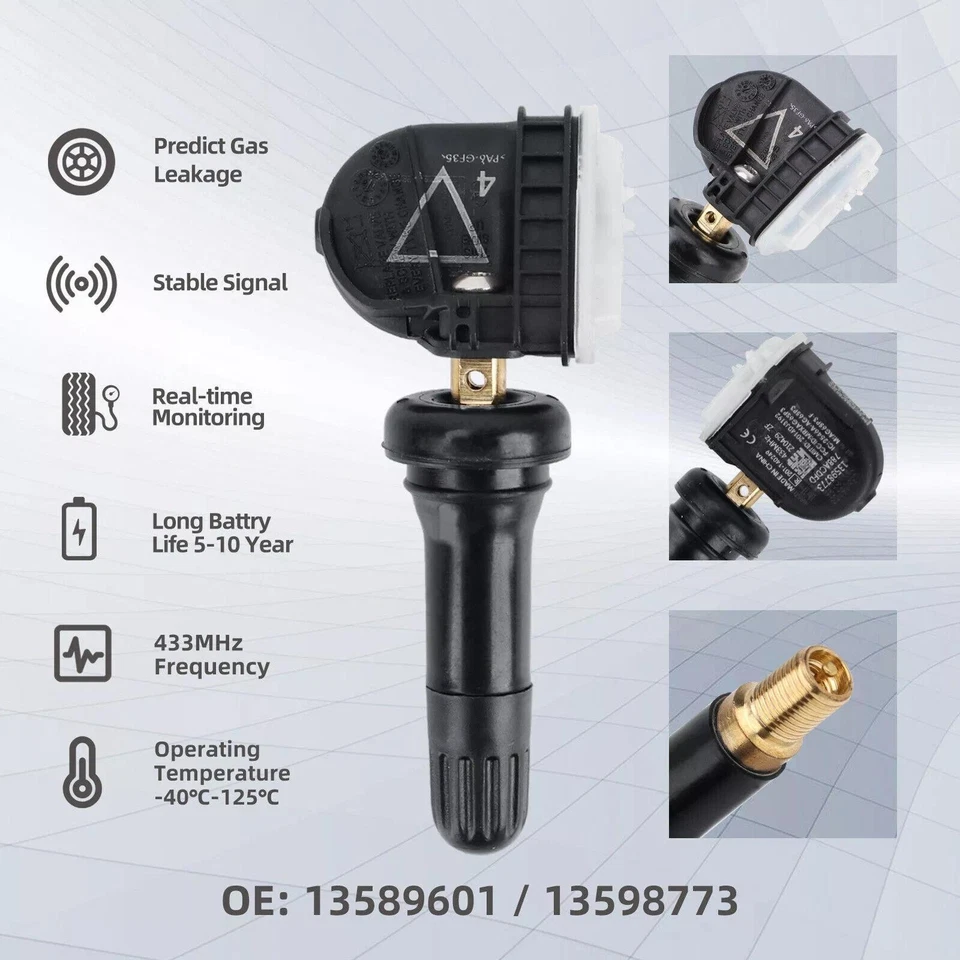 4PCS GENUINE TPMS TIRE PRESSURE SENSOR OEM 13598773 For BUICK CADILLAC CHEVROLET - Image 4 of 4