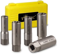 Topec 5-Piece Spiral Type Deep Extractor Set, Spark Plug Easy-out Set,