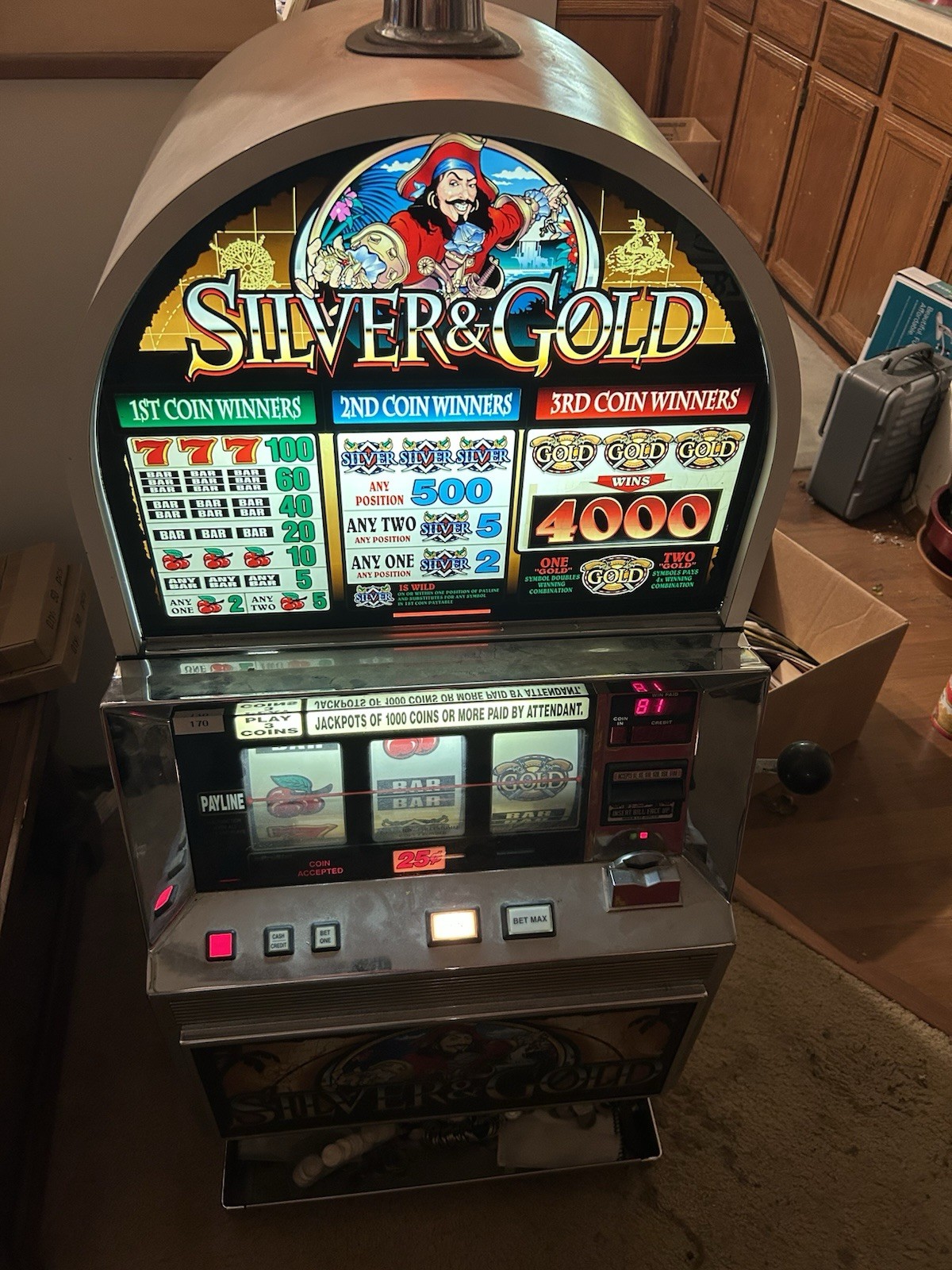 Silver & Gold Slot Machine | eBay