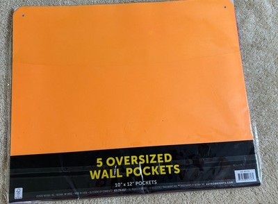 Astrobrights 5 Oversized Wall Pockets   10'' x 12''   Classroom or Office Organize