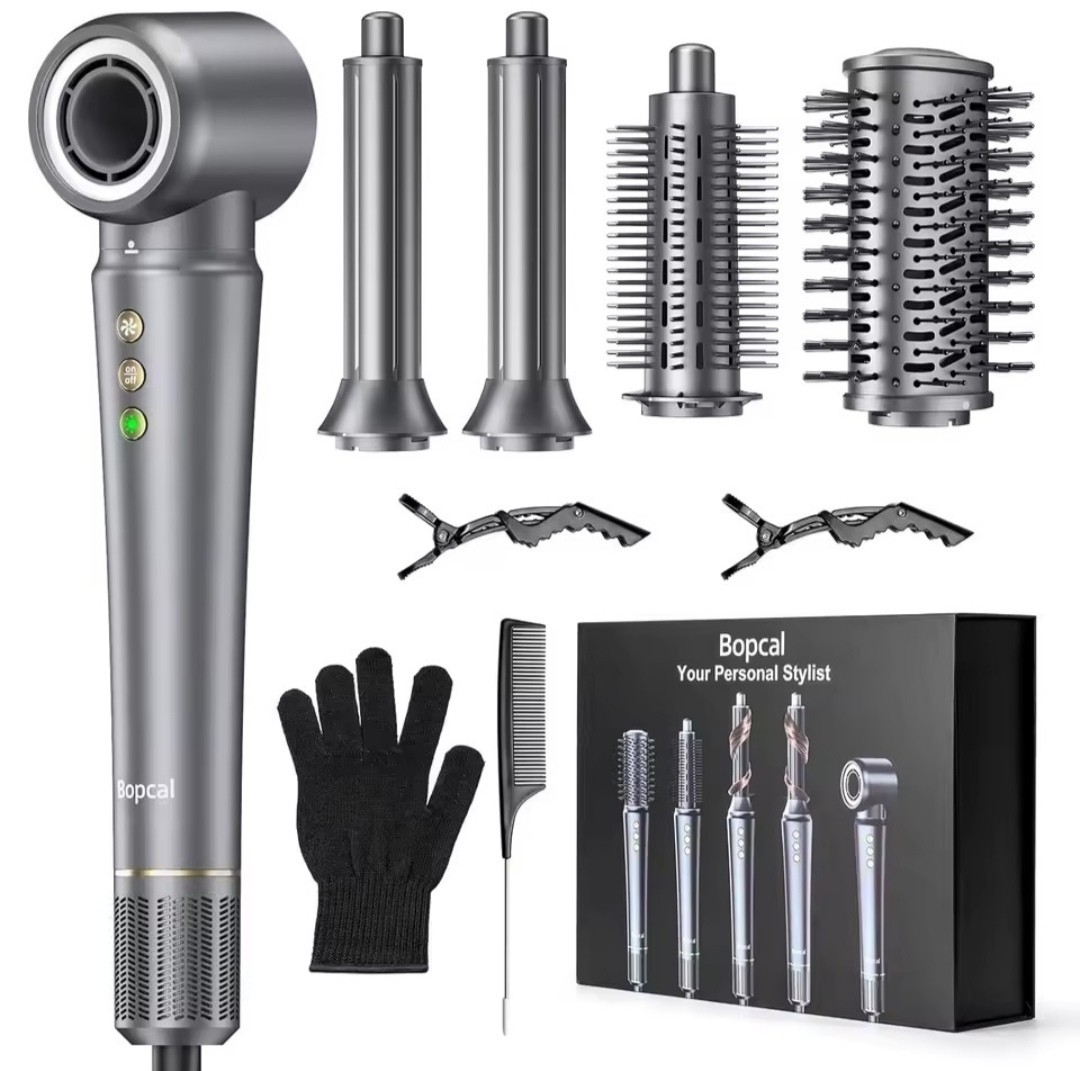 Styler 7-en-1 Bopcal pour lisser et boucler les cheveux fins sans chaleur extrême