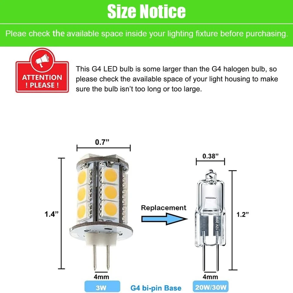 T3 G4 Bi-pin LED Light Bulb 12VAC/DC Low Voltage 3Watt Warm White Color 2700K... - Image 4 of 4