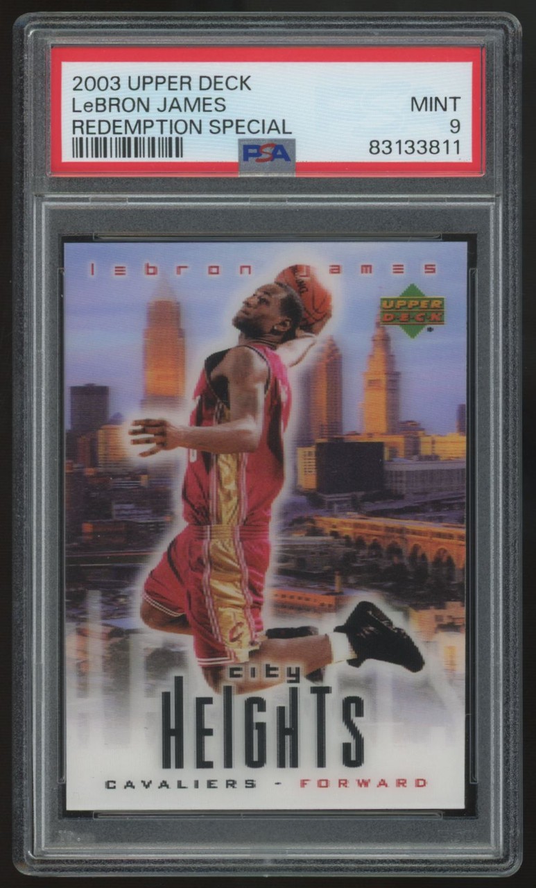 2003-04 Upper Deck LeBron James RC Redemption Special City Heights PSA 9