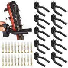 Gisedkle 10pcs Guitar Hangers, Bass Stand Wall Mount Hanger Hooks with Screws...