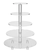 Jusalpha 5 Tier Round Acrylic Cupcake Stand-cake stand-dessert stand cupcake