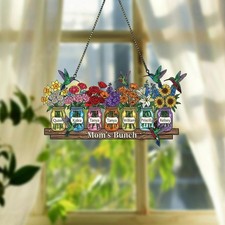 Personalized Mother's Day Suncatcher, Custom Birth Flower, Mom  s Bunch Gift