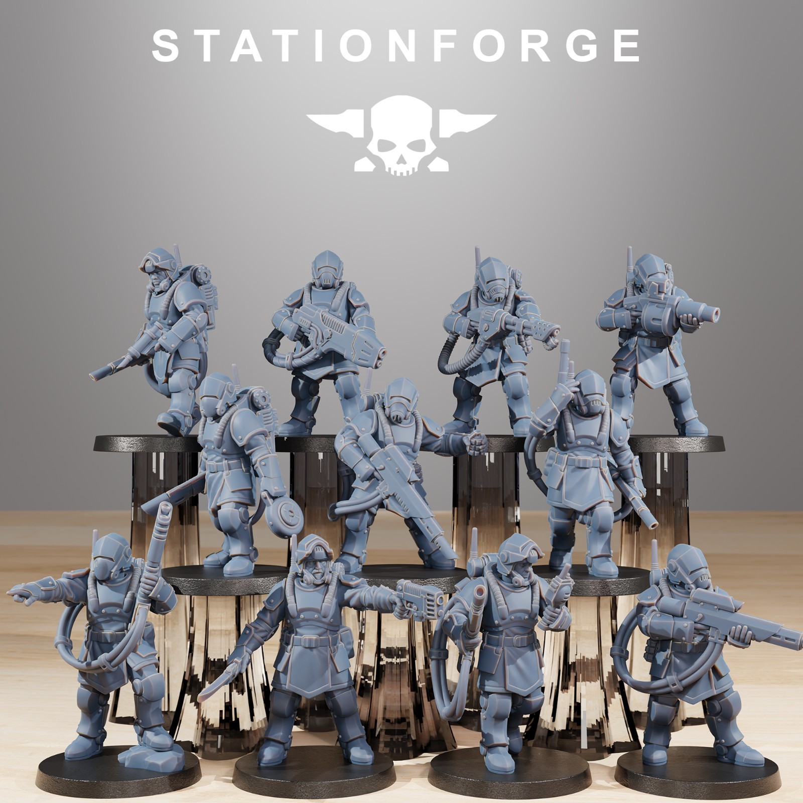 Station Forge Miniatures RoyalGuard Commandos Sci Fi Grim Dark Wargame Proxy 3D