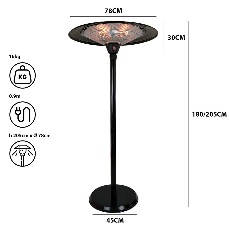 Tempo Style - Stufa Elettrica SATURNO | Fungo Riscaldante ad Infrarossi (3000W) - Immagine 3 di 4