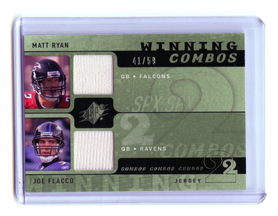 Matt Ryan / Joe Flacco 2009 SPx Winning Combos Green /59 Jersey Relic  