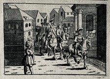MÜNSTER 1624: VERKÜNDUNG DES WESTFÄLISCHEN FRIEDENS OSNABRÜCK ORIG.-KUPFERSTICH