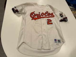 original 1993 MARK McLEMORE BALTIMORE ORIOLES game worn BASEBALL JERSEY