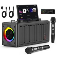 JYX Karaoke Machine for Adults with 2 Wireless Microphones  Portable Bluet