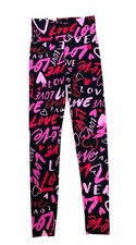 NWT No Boundaries NOBO Sueded Leggings LOVE VERBIAGE Hearts High Rise XXS