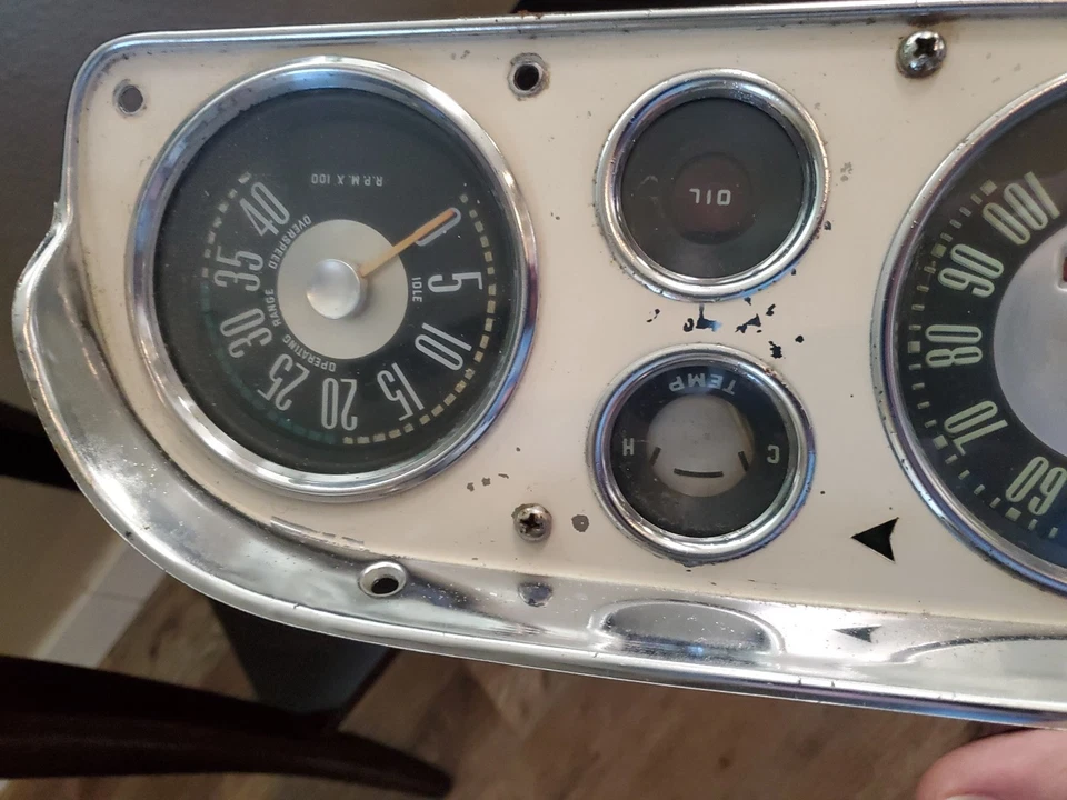 1957 58 59 60 Ford F-100 Deluxe Gauge Set con raro tacómetro y arnés de cableado Foto 3 de 4