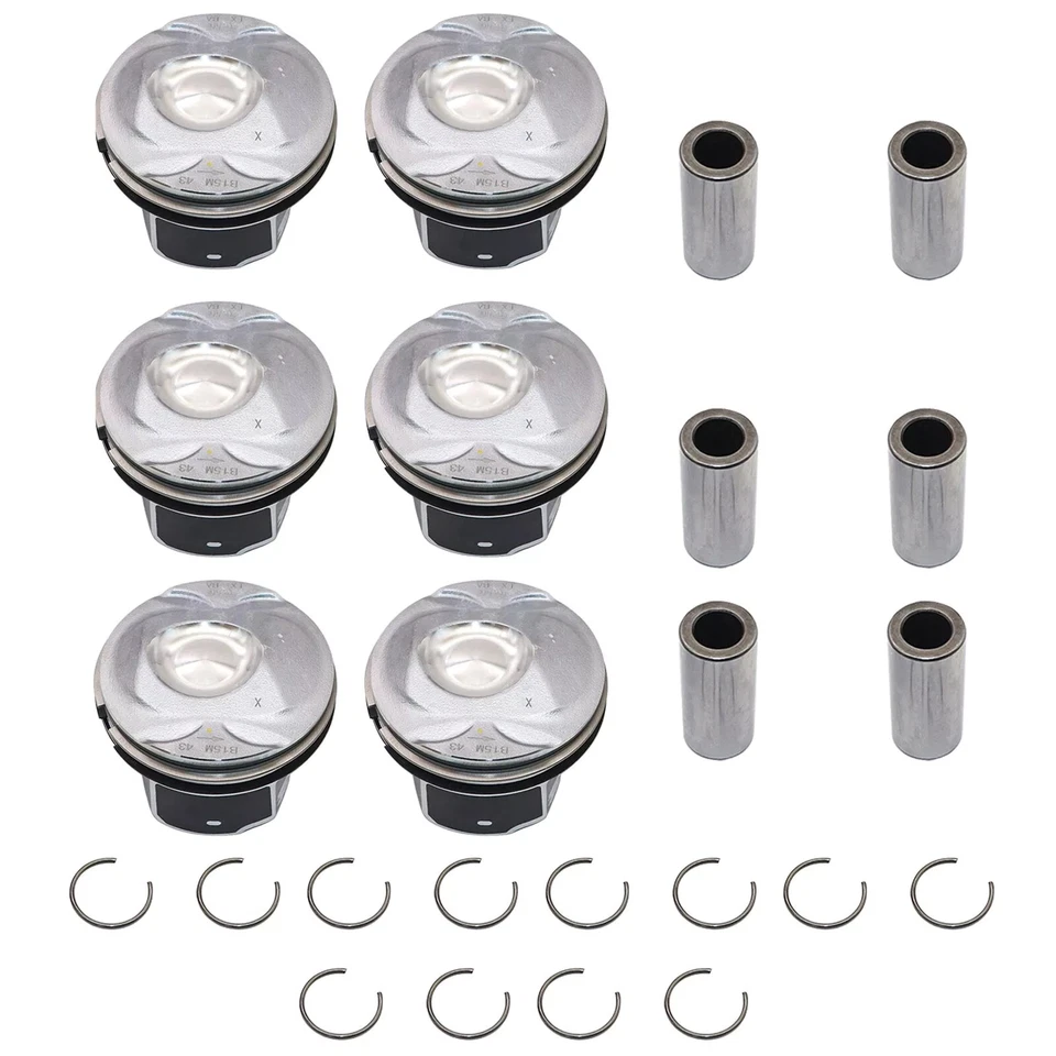 6PCS Premium Piston Kit for Jaguar Land Rover 3.0L V6 13-20 LR062617 Direct Fit - Image 4 of 4