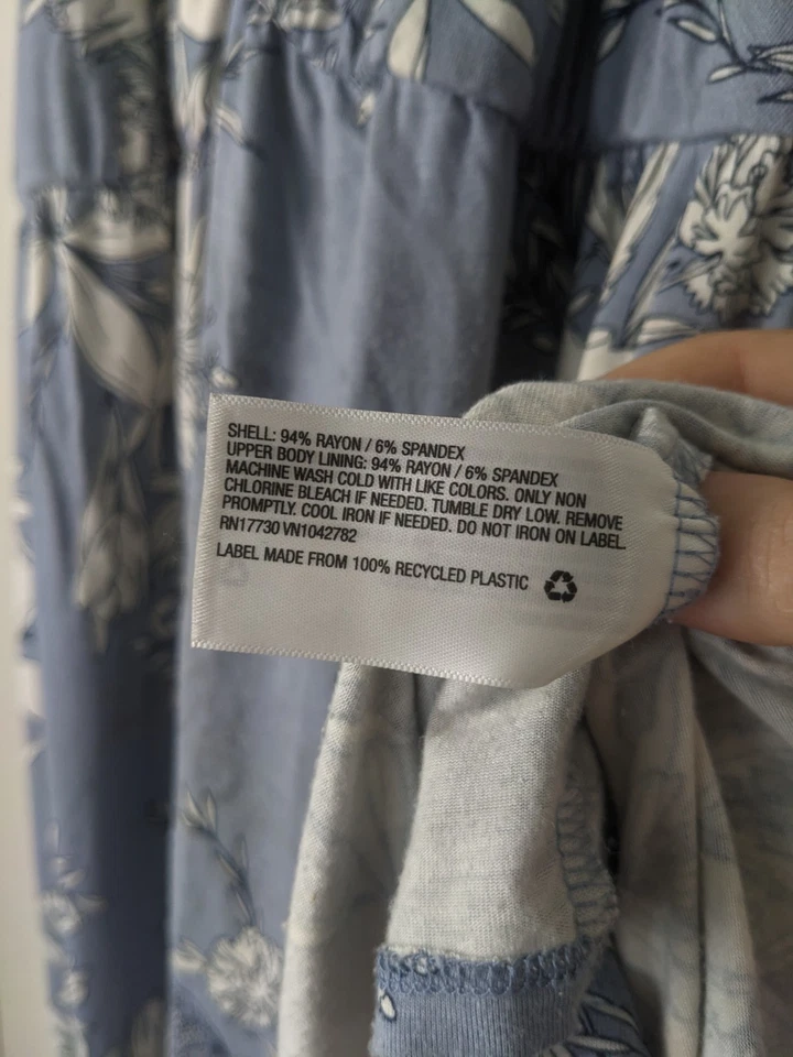 Isabel Maternity Postpartum Dress Floral Blue Long Maxi Cap Sleeve Sweetheart - Image 2 of 4